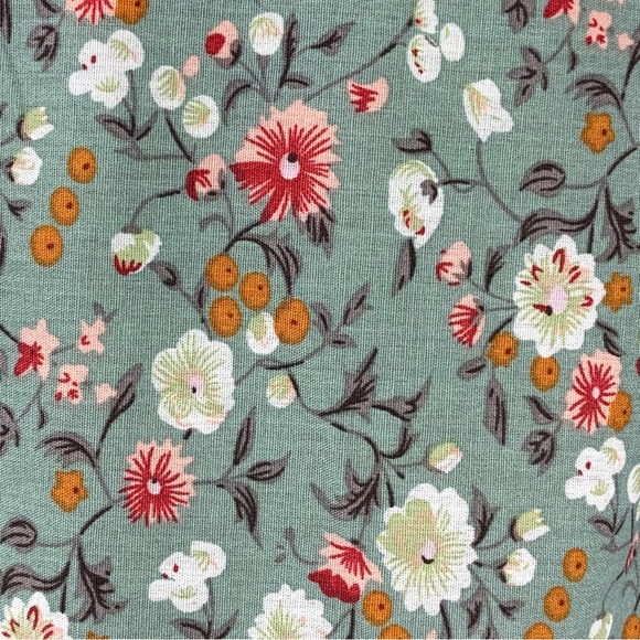 Ces Femme Cotton Ditsy Floral Print Ruffle Trim Babydoll Swing Tank Top Blouse - Picture 14 of 15